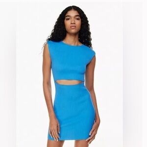 Aritzia Wilfred Cutout Mini Dress Blue